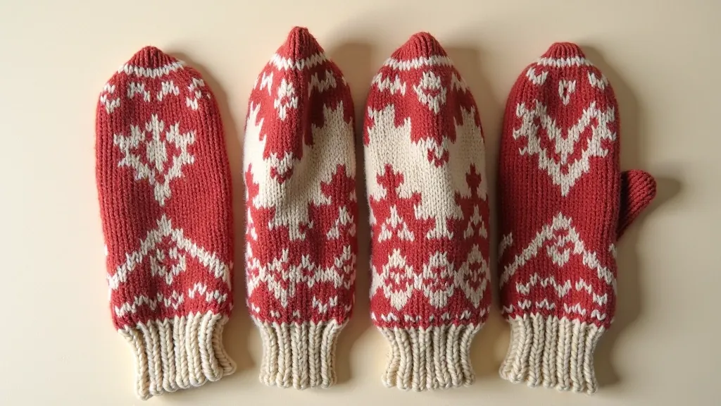Vintage Latvian mittens preserved in museum collection showing age and traditional craftsmanship